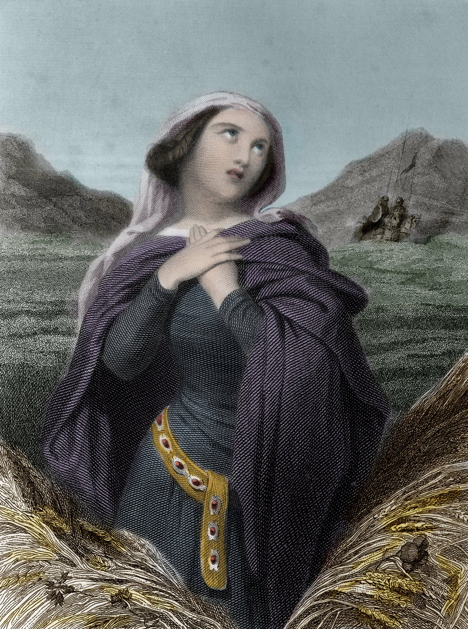Saint Adelaide tai Burgundin Adelaide (931-999) - Italian Adelaide - jota kutsutaan myös Burgundin Adelaideksi - """" The Saintes Femmes -kirjassa". 1852." tekijältä Anonymous Anonymous