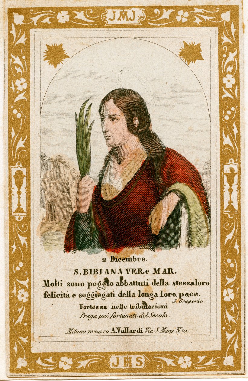 Saint Bibiana (kaiverrus tekijältä Anonymous Anonymous