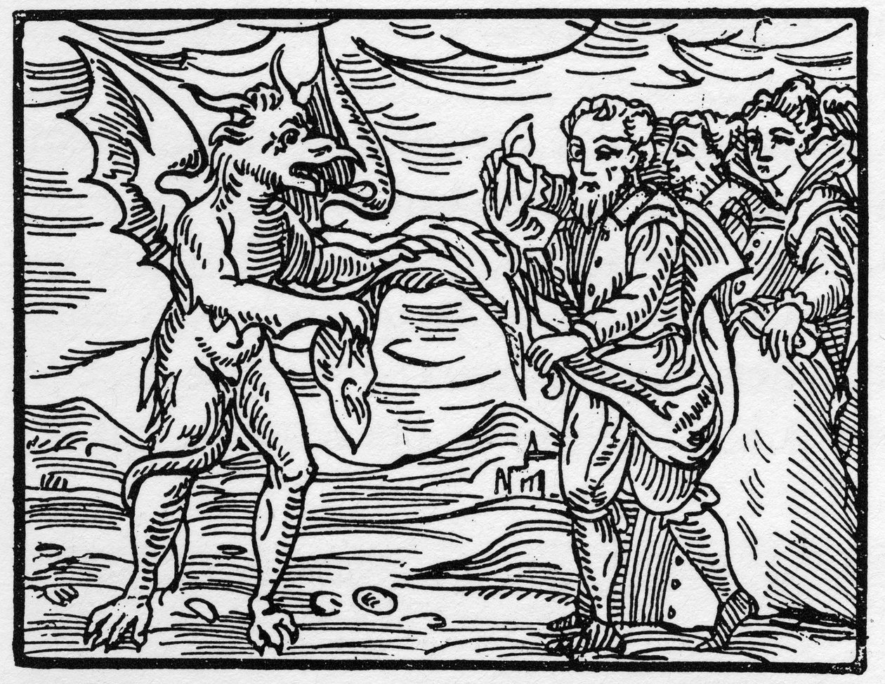 Saatana riisui velhoilta heidän vaatteensa - "Compendium Maleficarum", Francesco Maria Guazzon tai Guaccio tai Guacciuksen (15?? -16??) 1608 Yksityiskokoelma tarjouksia noidista, heidän pahuudestaan ja heidän lajitteluistaan tekijältä Anonymous Anonymous