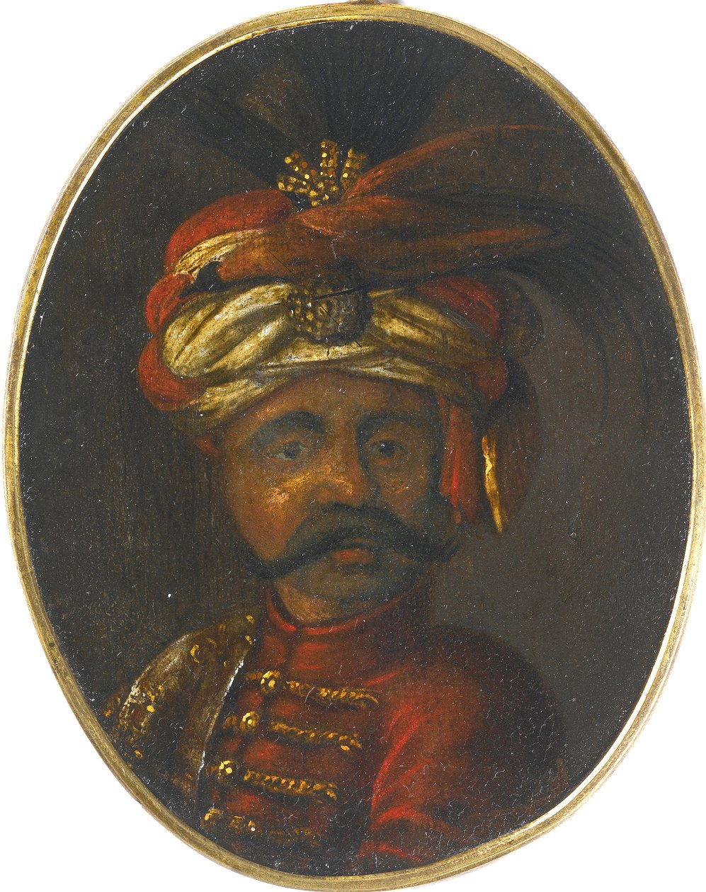 Soliman II - Suleiman II (1642-1691), Ottomaanien valtakunnan sulttaani - Nimetön - 1600-luvun toinen puoli. - Guassi puulla - 12x8,4 - Yksityiskokoelma tekijältä Anonymous Anonymous