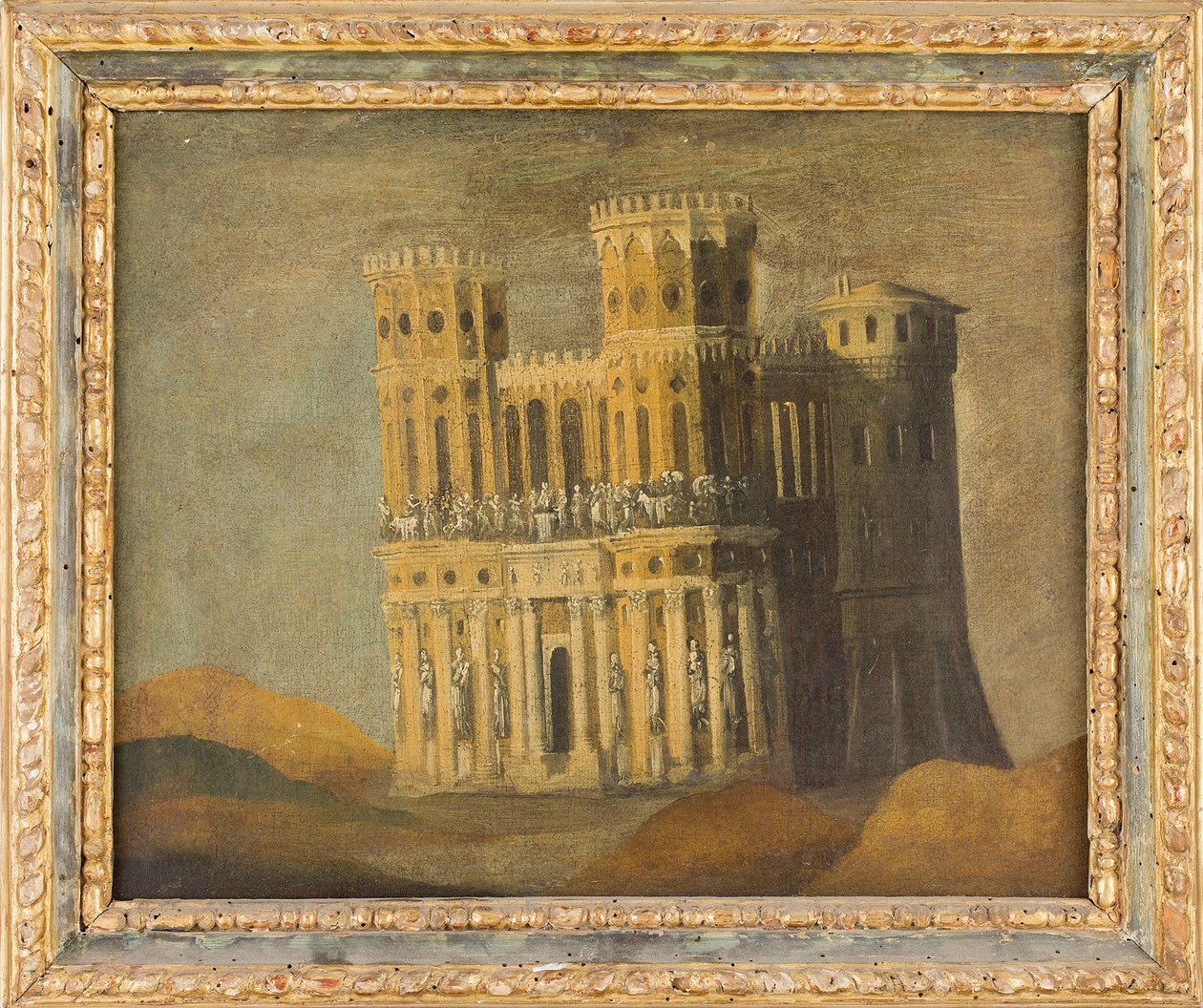 Souvenir imaginaire de Castel Nuovo - Kuvitteellinen muisto Maschio Angioinosta, kirjoittanut Nome, Francois de (1593-1630 jälkeen). Öljy kankaalle, 17. vuosisadan ensimmäinen kolmasosa. Mitat : 27,5x34 cm. Yksityinen kokoelma tekijältä Anonymous Anonymous
