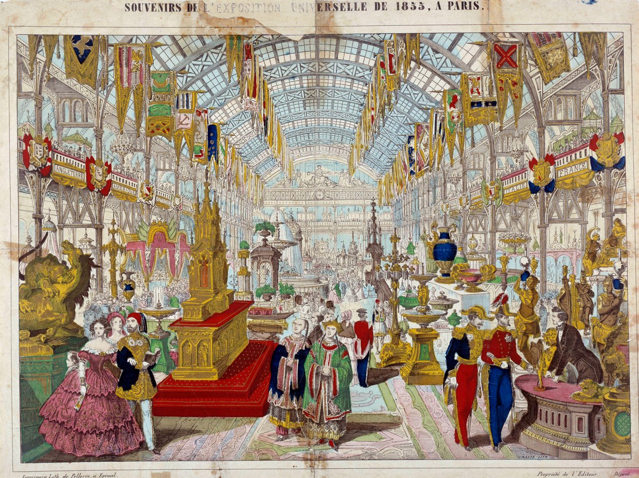 Matkamuistoja vuoden 1855 yleisnäyttelystä Pariisissa Kaiverrus noin 1855. Paris, Musee Carnavalet tekijältä Anonymous Anonymous