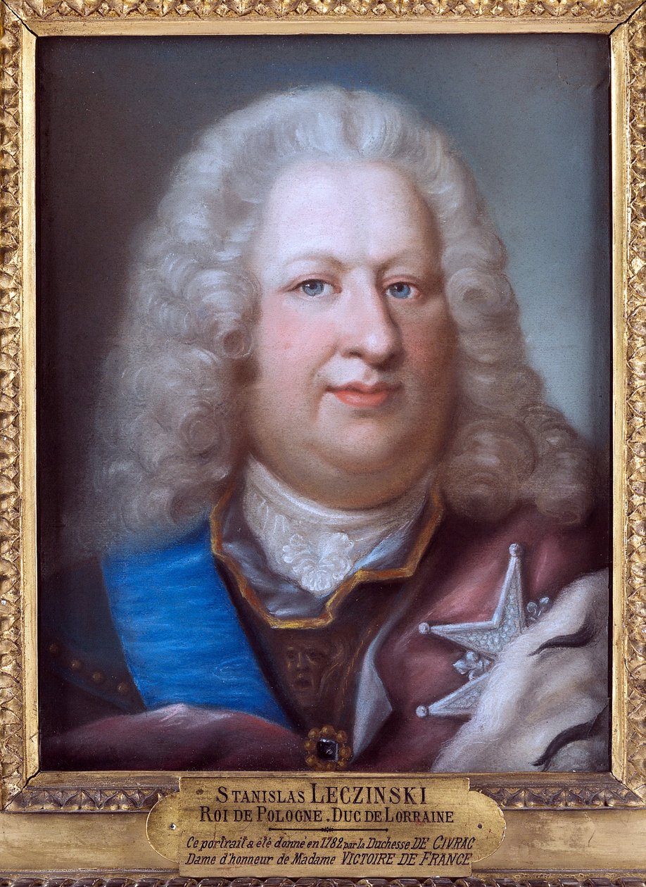 Stanislas I Leczinski, jota kutsutaan Hyväntekijäksi - Puolan kuninkaan Stanislaw I Leszczynskin (1677-1766) muotokuva - Anonyymi. Pastelli paperille, c. 1755. Koko: 39x29,5 cm. Yksityinen kokoelma tekijältä Anonymous Anonymous