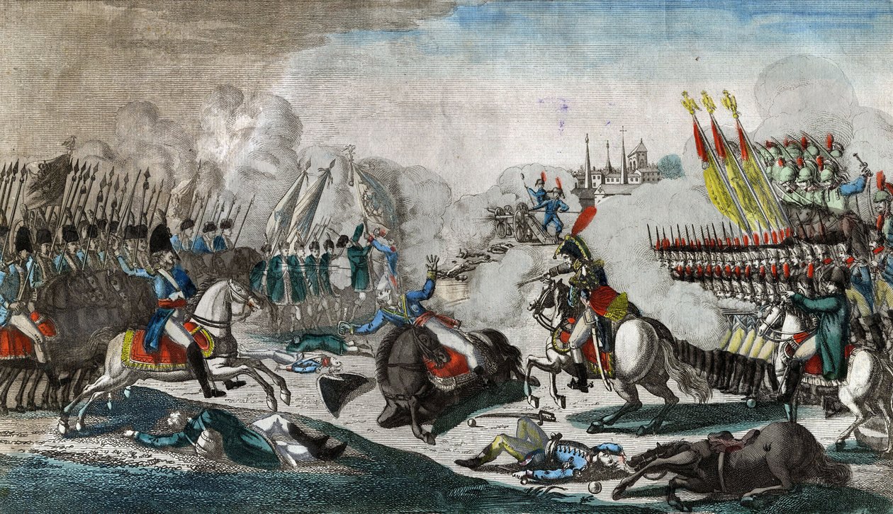 Luetzenin taistelu (Bataille de Lutzen, ou Grossgorschen, 2. mai 1813) - Nimetön - 1813 - Etsaus, akvarelli - 38,9x29,2 - Yksityiskokoelma tekijältä Anonymous Anonymous
