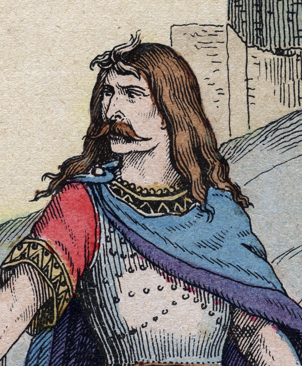 Gallialainen päällikkö Vercingetorix (72-46 eKr.) - kaiverrus tekijältä Anonymous Anonymous