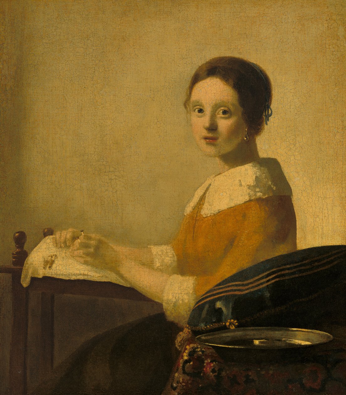 The Lacemaker, n. 1925 (öljy kankaalle) tekijältä Anonymous Anonymous
