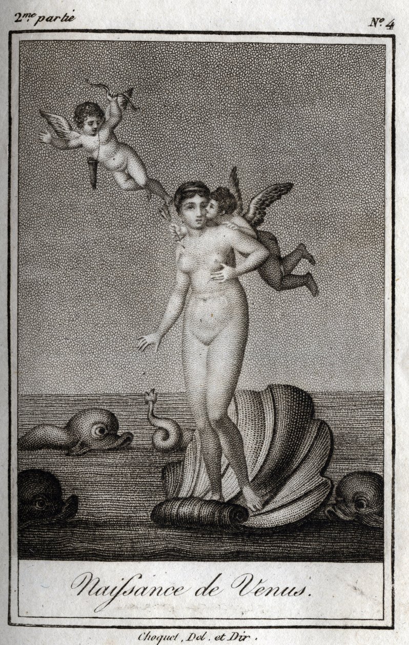 Venuksen syntymä (Venuksen syntymä). Kaiverrus vuodelta 1819 Charles Albert Demoustier