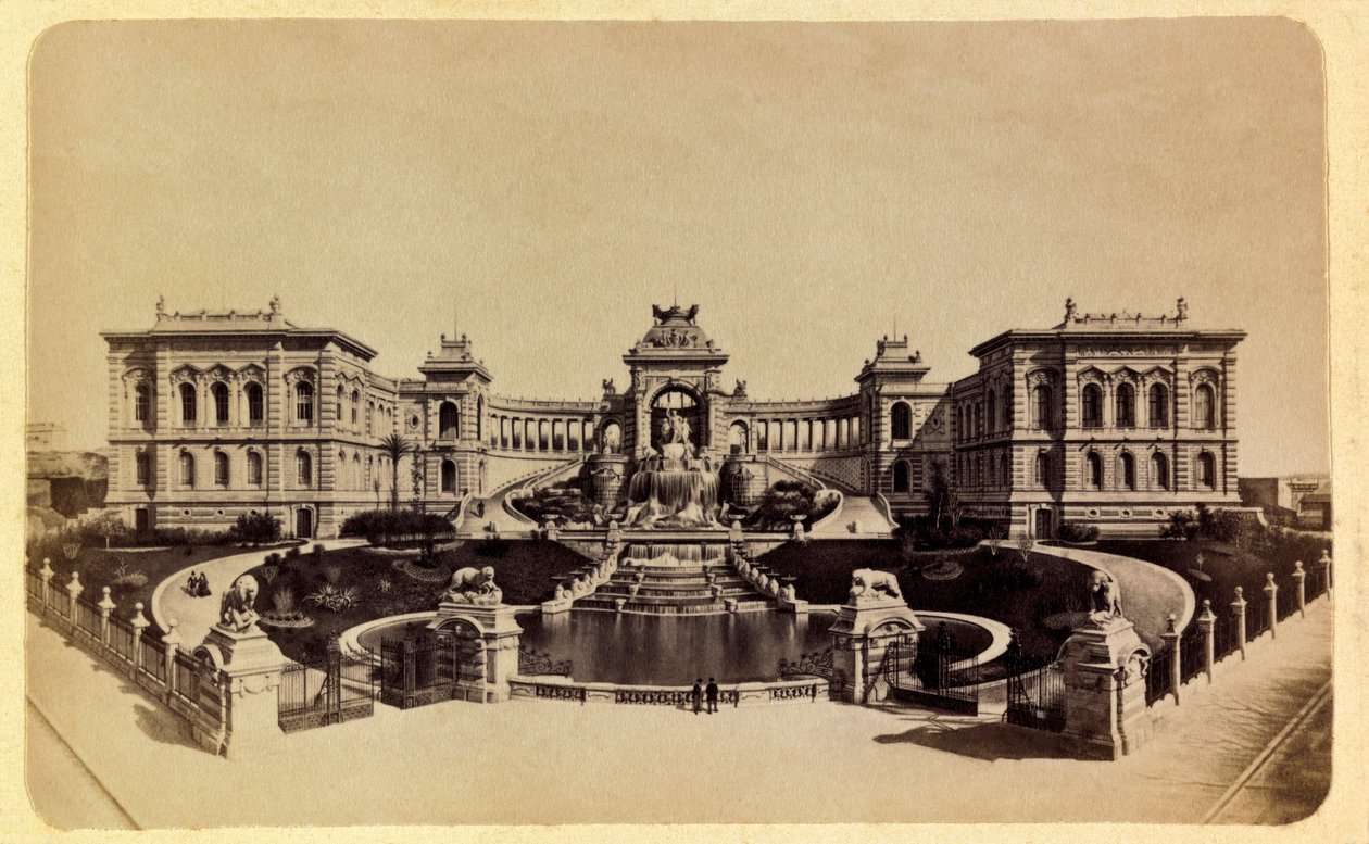 Marseillen kaupunki ja sen ympäristö noin 1885-1890: Lonchampin palatsi (taidemuseo), yksityinen kokoelma tekijältä Anonymous Anonymous