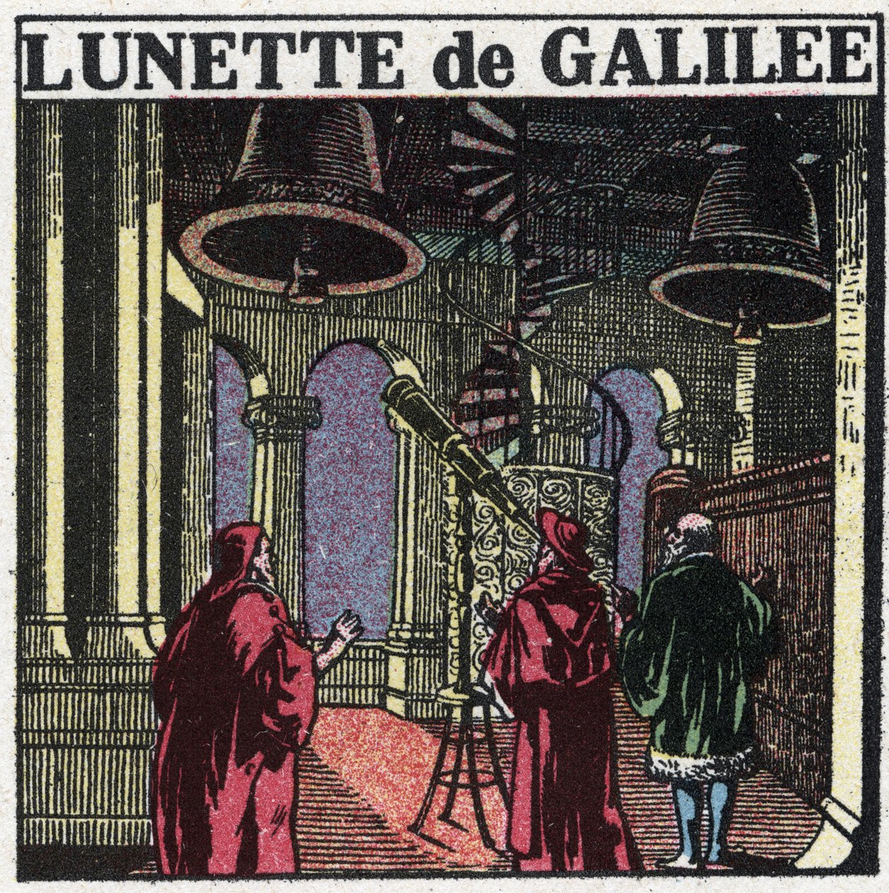 Ensimmäiset optiset instrumentit: Galileo Galilein tähtitieteellinen kehys nimeltä Galilea (1564-1642) keksittiin vuonna 1610. Nimetön kuva vuodelta 1925. Yksityinen kokoelma. tekijältä Anonymous Anonymous