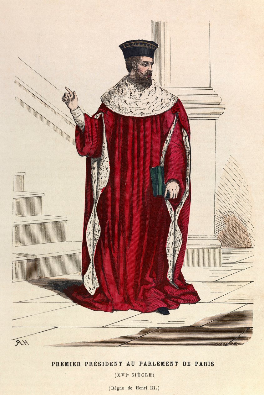 Pariisin parlamentin ensimmäinen puhemies 1500-luvulla kuningas Henrik III:n aikana - Pariisin parlamentin ensimmäinen puhemies 16. vuosisata - yksityiskokoelma tekijältä Anonymous Anonymous