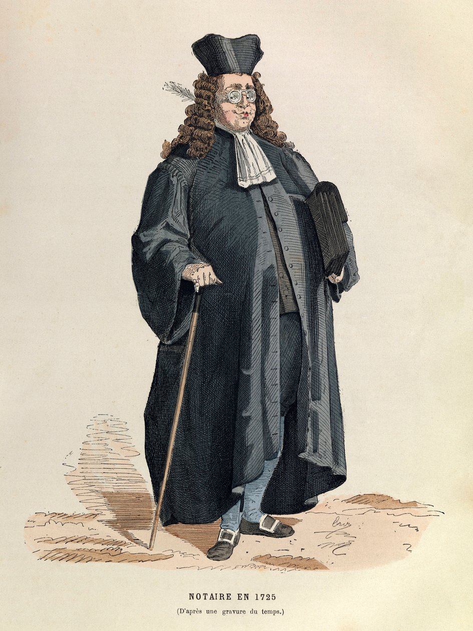 Notaari vuonna 1725 (kuningas Ludvig XV:n hallituskausi) / Notaari Pariisissa tekijältä Anonymous Anonymous