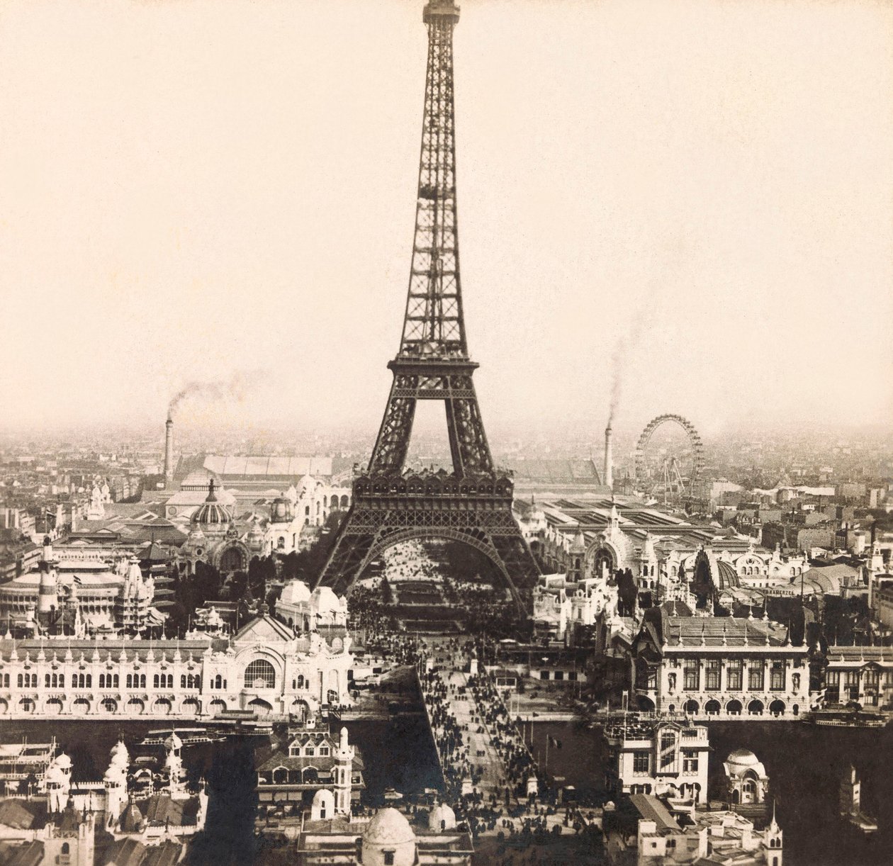 Vuoden 1900 maailmannäyttely - Universelle de 1900 -näyttely Pariisissa: Panoraamanäkymä Champs de Marsille - yksityinen kokoelma tekijältä Anonymous Anonymous
