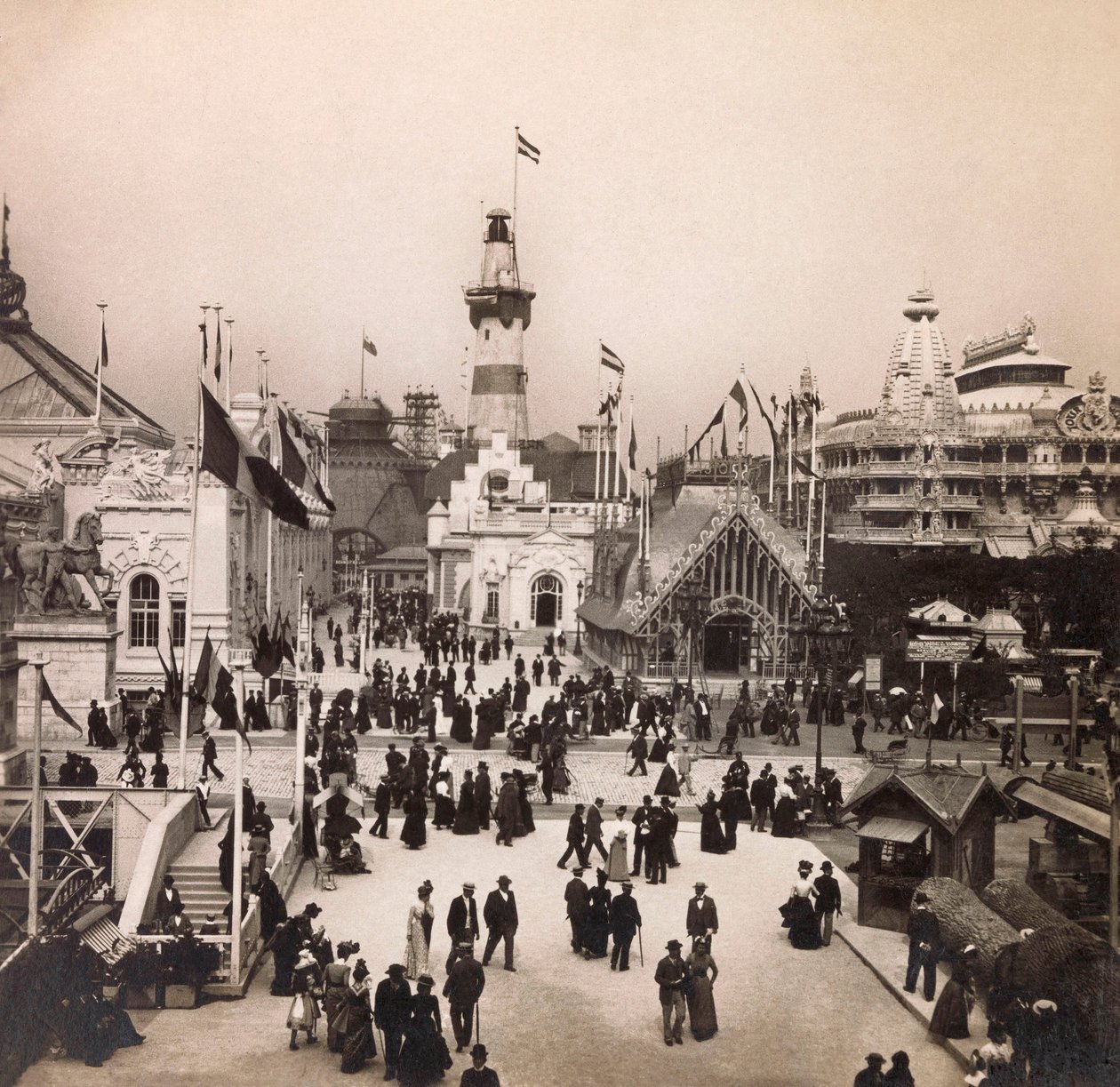 Vuoden 1900 maailmannäyttely - Universelle de 1900 -näyttely Pariisissa: Commerce Navigation Pavilion - yksityinen kokoelma tekijältä Anonymous Anonymous