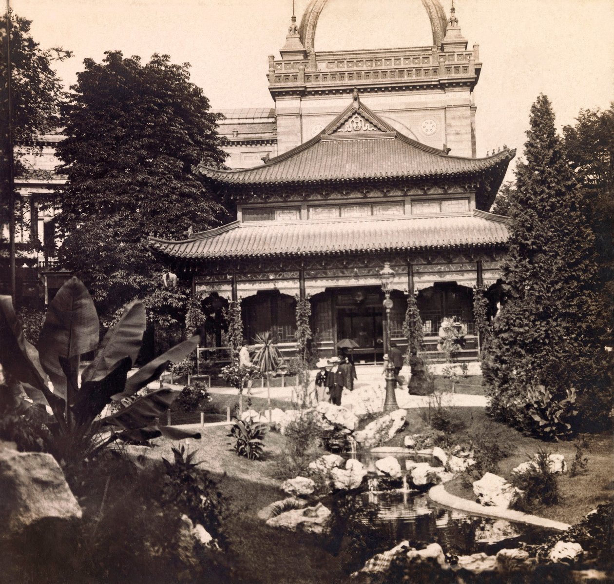 Vuoden 1900 maailmannäyttely - Vuoden 1900 yleisnäyttely Pariisissa: Kiinan paviljonki - yksityinen kokoelma tekijältä Anonymous Anonymous