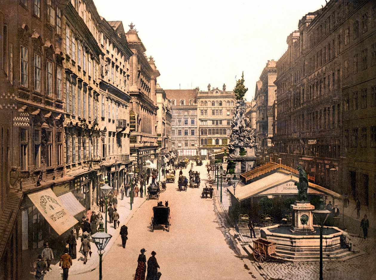 Wienissä vuonna 1901. Der Graben. Photochrome tekijältä Anonymous Anonymous