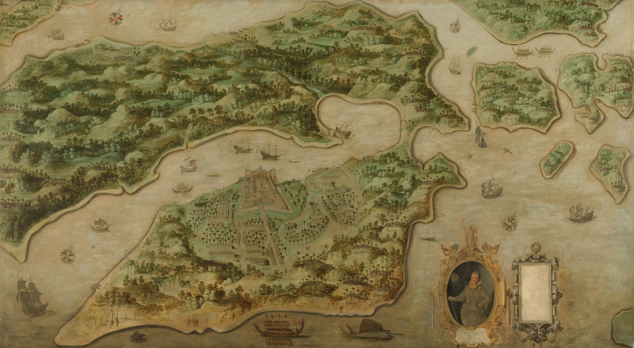 Näkymä Ambonista, n. 1617 (öljy kankaalle) tekijältä Anonymous Anonymous