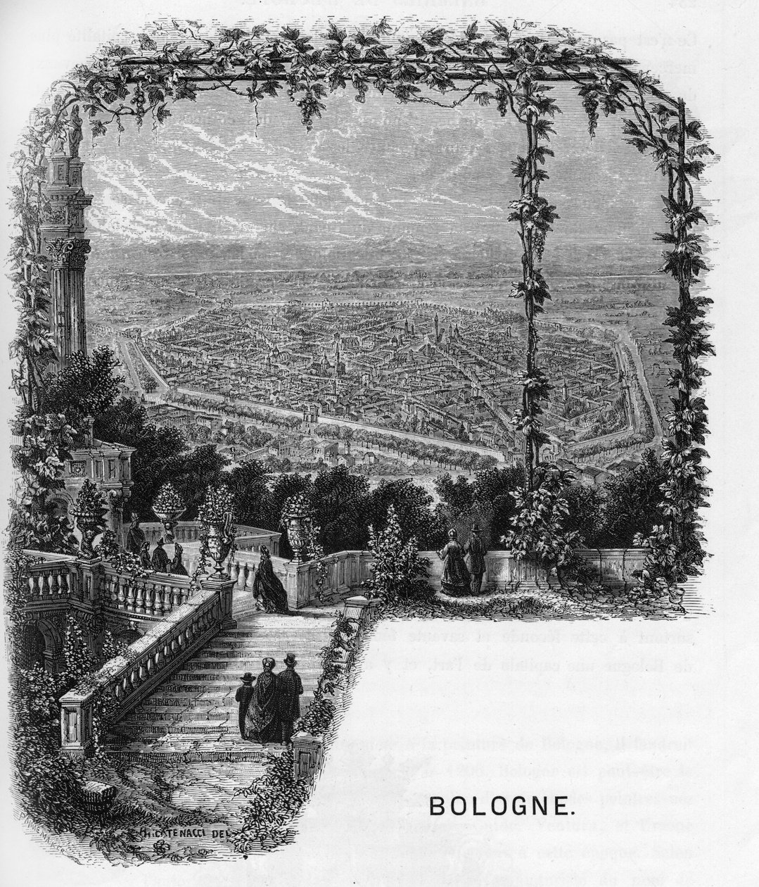Näkymä Bolognan kaupungista (Bologna), Italia, armengaudin kaiverrus vuodelta 1859 Euroopan gallerioissa - Italia "". Yksityinen kokoelma. tekijältä Anonymous Anonymous