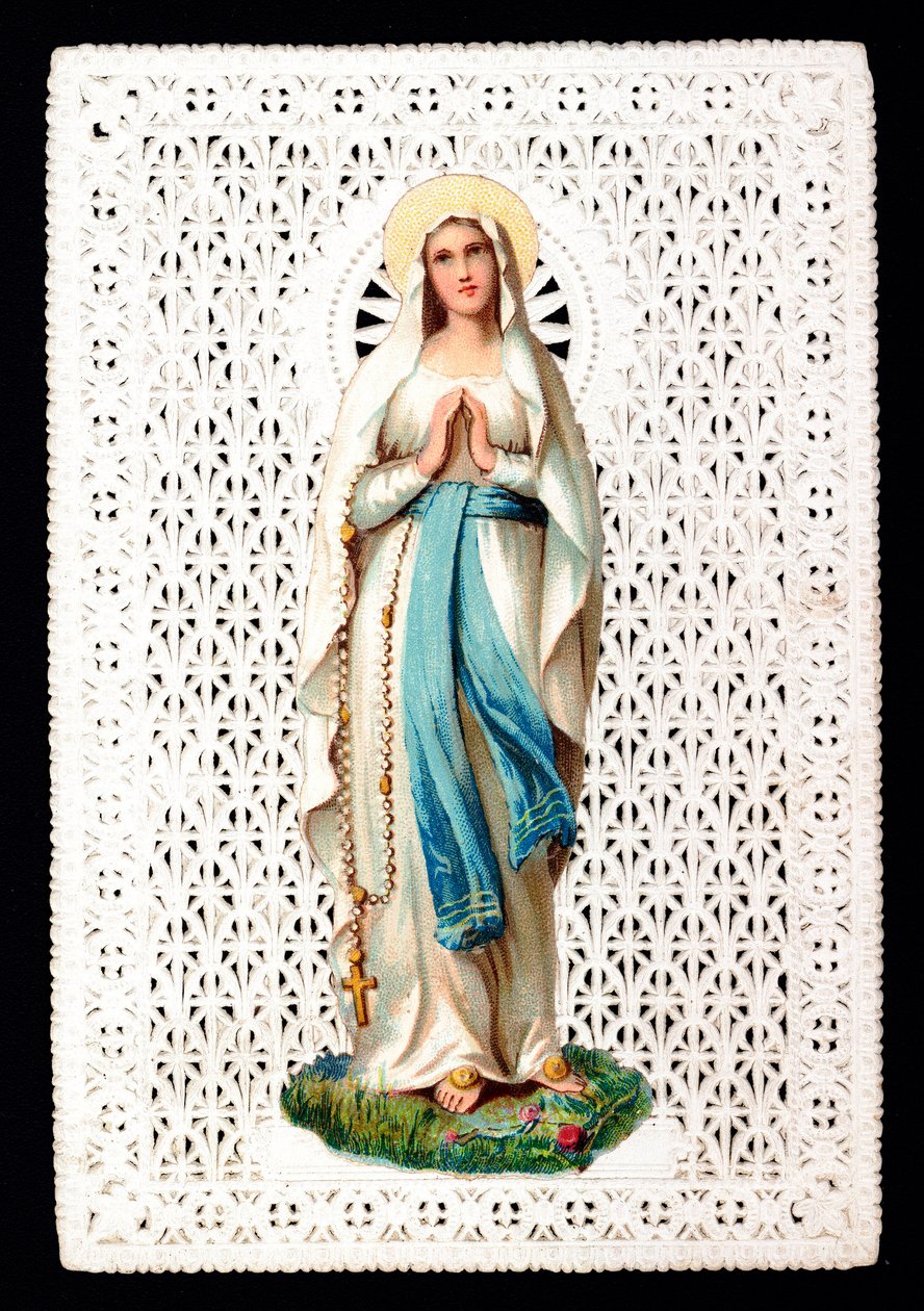 Neitsyt Marian hurskas kuva. Decoupage kromolitografia. tekijältä Anonymous Anonymous