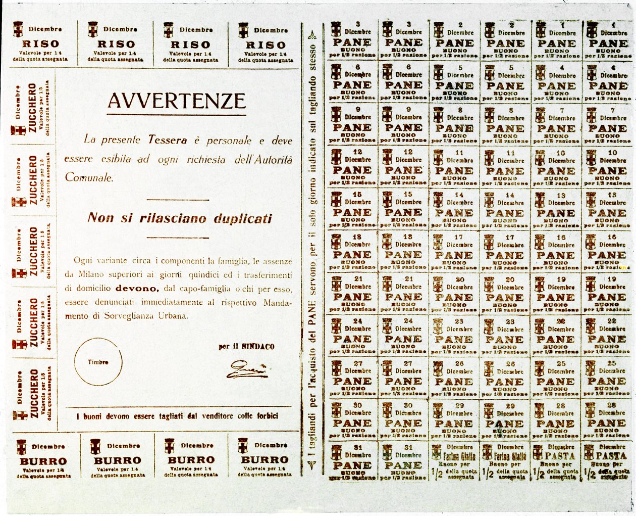 Ensimmäinen maailmansota: leivän, voin, sokerin ja riisin annosliput (painos, n. 1914-1918) tekijältä Anonymous Anonymous