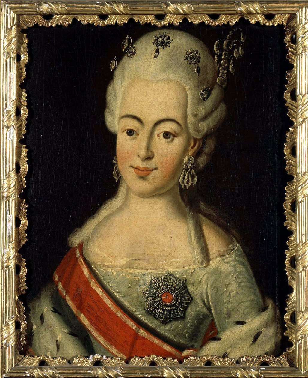 Wilhelmine Louise Hessen Darmstadt (1755-1776) - Venäjän suurruhtinastar Natalia Alekseijevna - Anonymousin muotokuva Venäjän suurherttuatar Natalia Aleksejevnasta, Hessen-Darmstadtin prinsessa Wilhelmina Louisa tekijältä Anonymous Anonymous