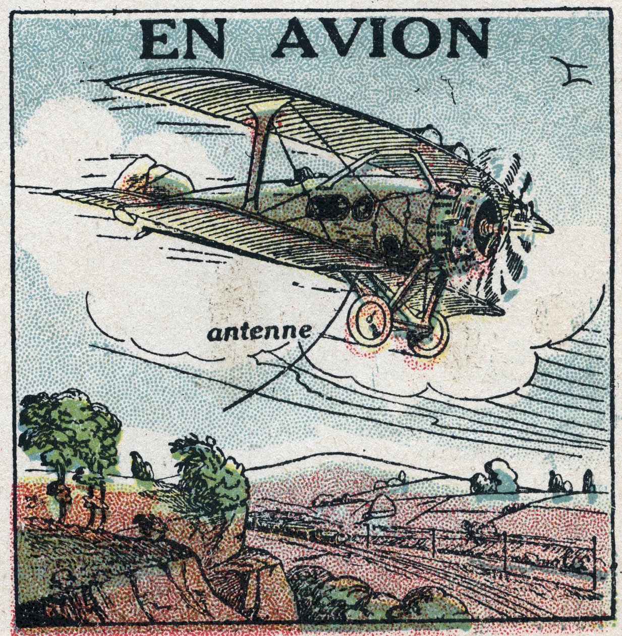 Langaton puhelin: lentokoneella. Anonyymi kuva vuodelta 1925. Yksityinen kokoelma. tekijältä Anonymous Anonymous
