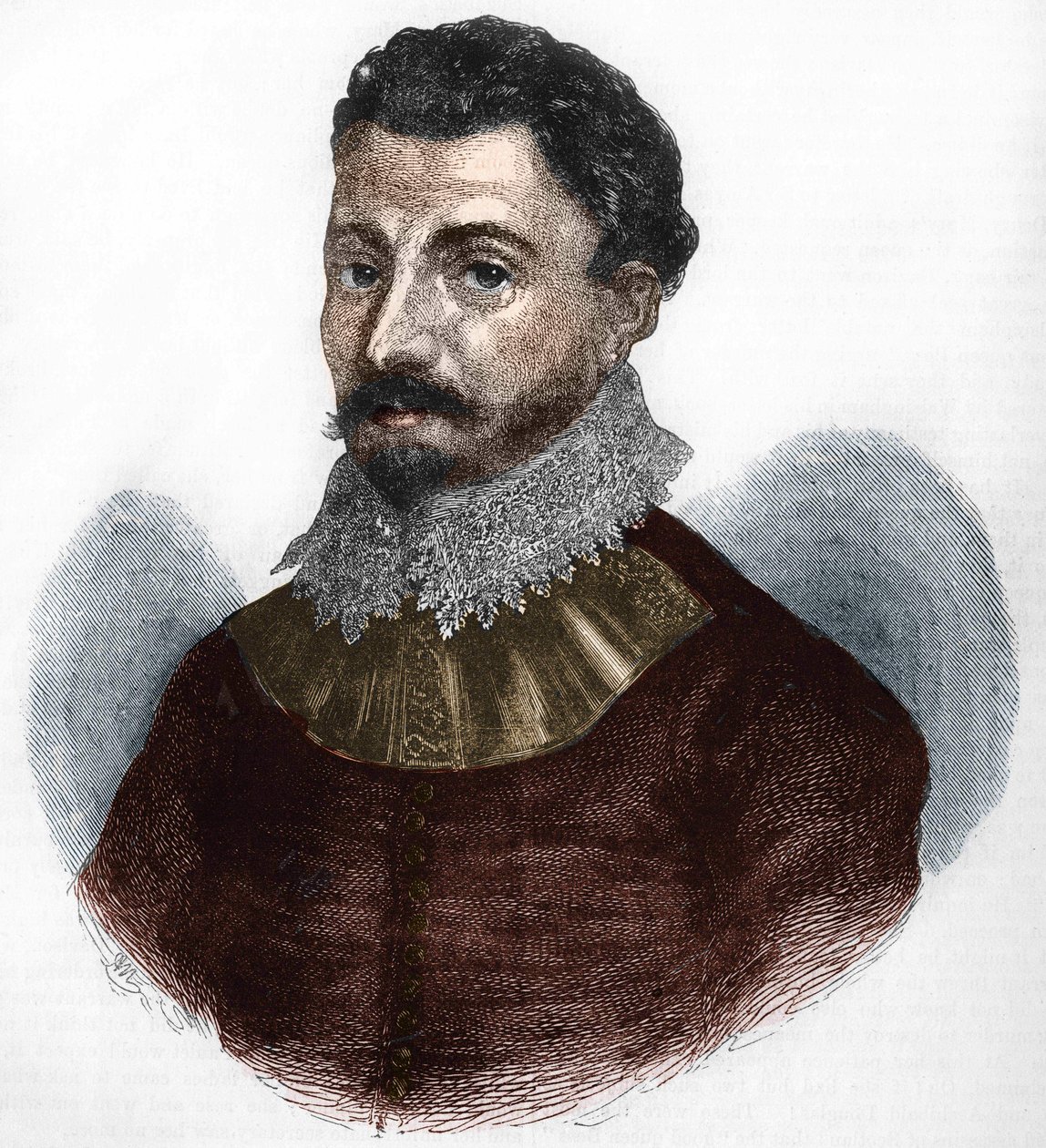 muotokuva Sir Francis Drakesta. Englantilainen navigaattori ja yksityismies (s. Tavistockissa, Devonshiressa, n. 1540 Portobelon edustalla, Paname tekijältä Anonymous Anonymous