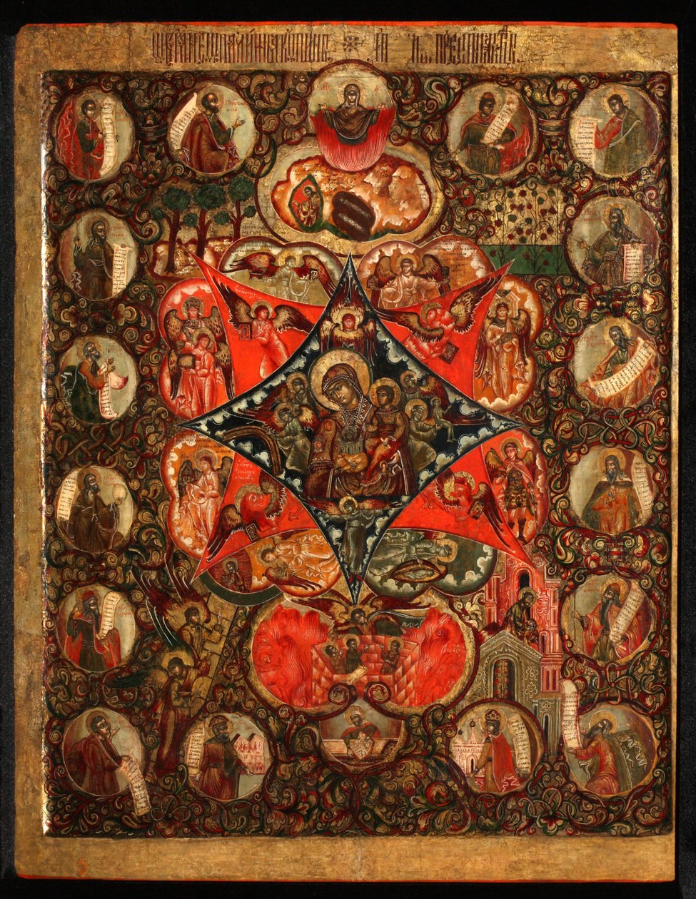 Palavan pensaan Jumalanäiti, 1600-luku tekijältä Anonymous Russian icon painter