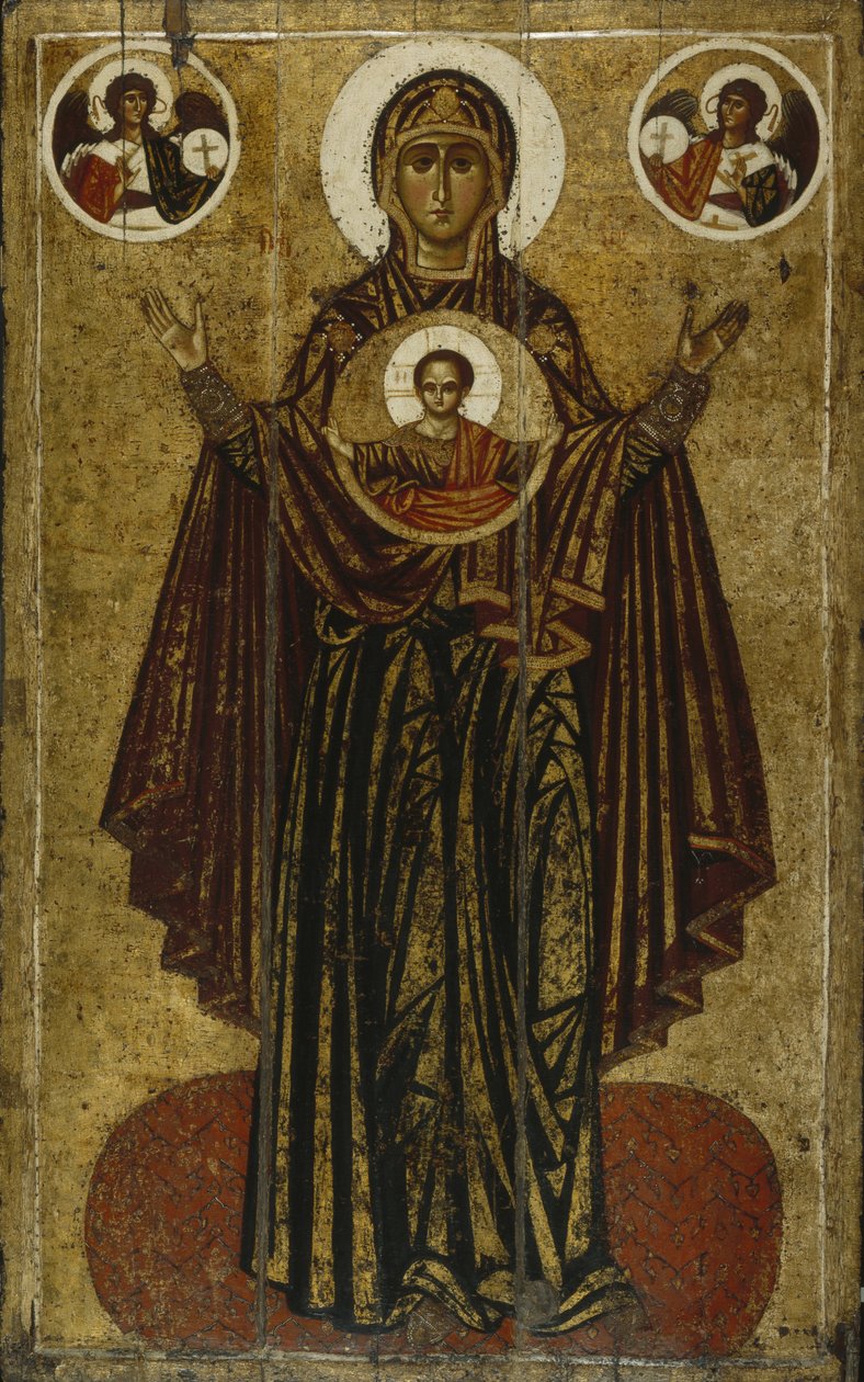 Suuren Panagia Oranten Neitsyt Maria, 1200-luvun alku. tekijältä Anonymous Russian icon painter