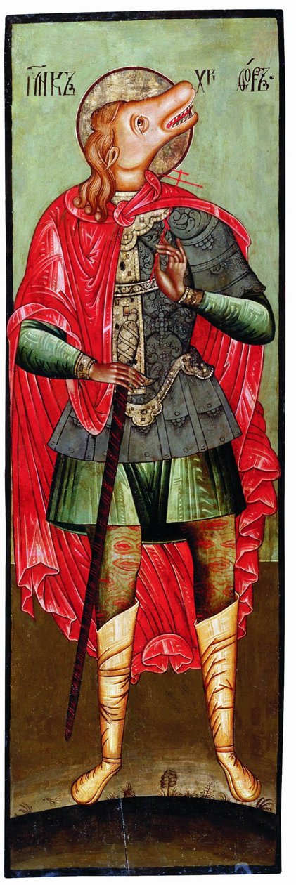 Pyhä Kristofer Kynokefaliana, 1600-luku tekijältä Anonymous Russian icon painter