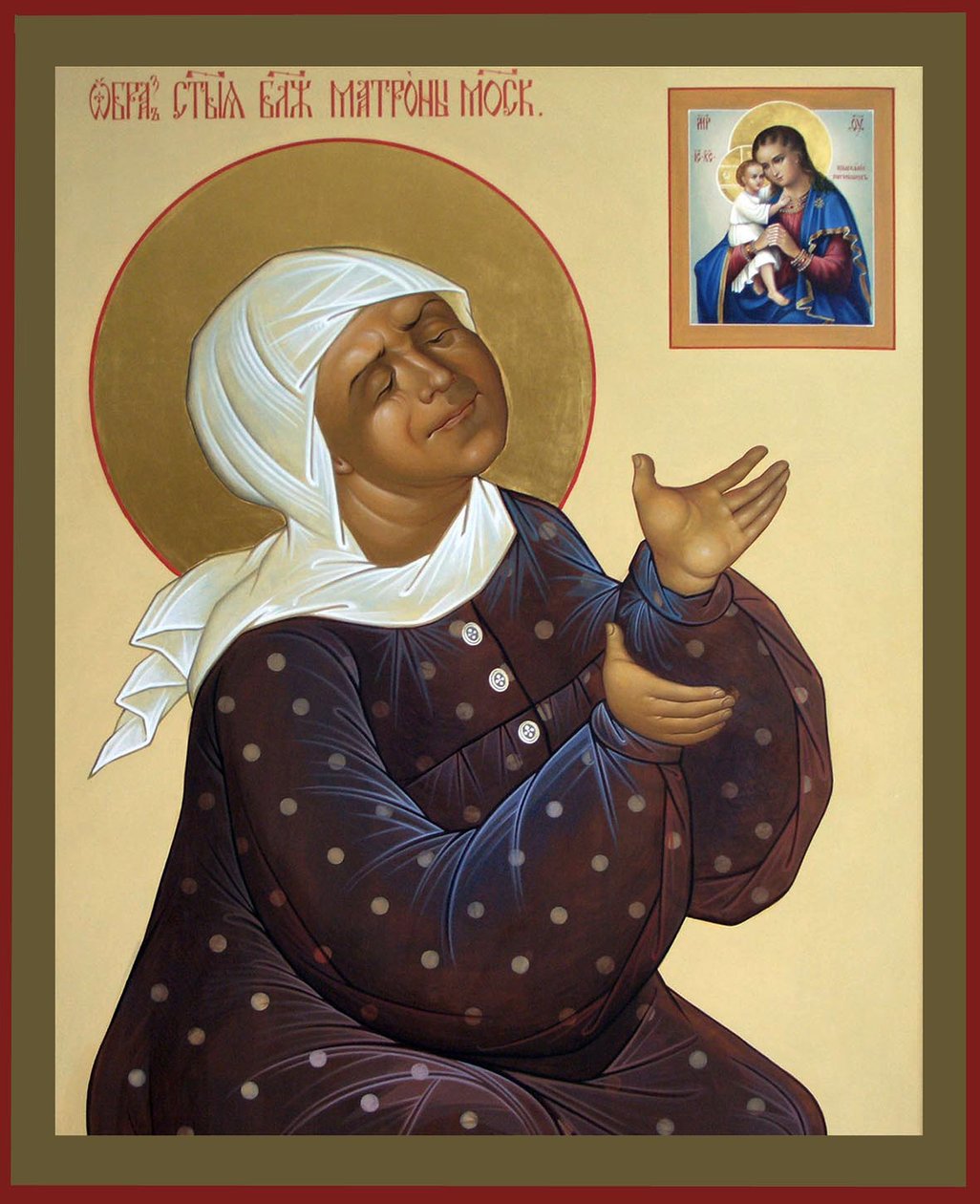Moskovan pyhä Matrona, 1900-luku tekijältä Anonymous Russian icon painter