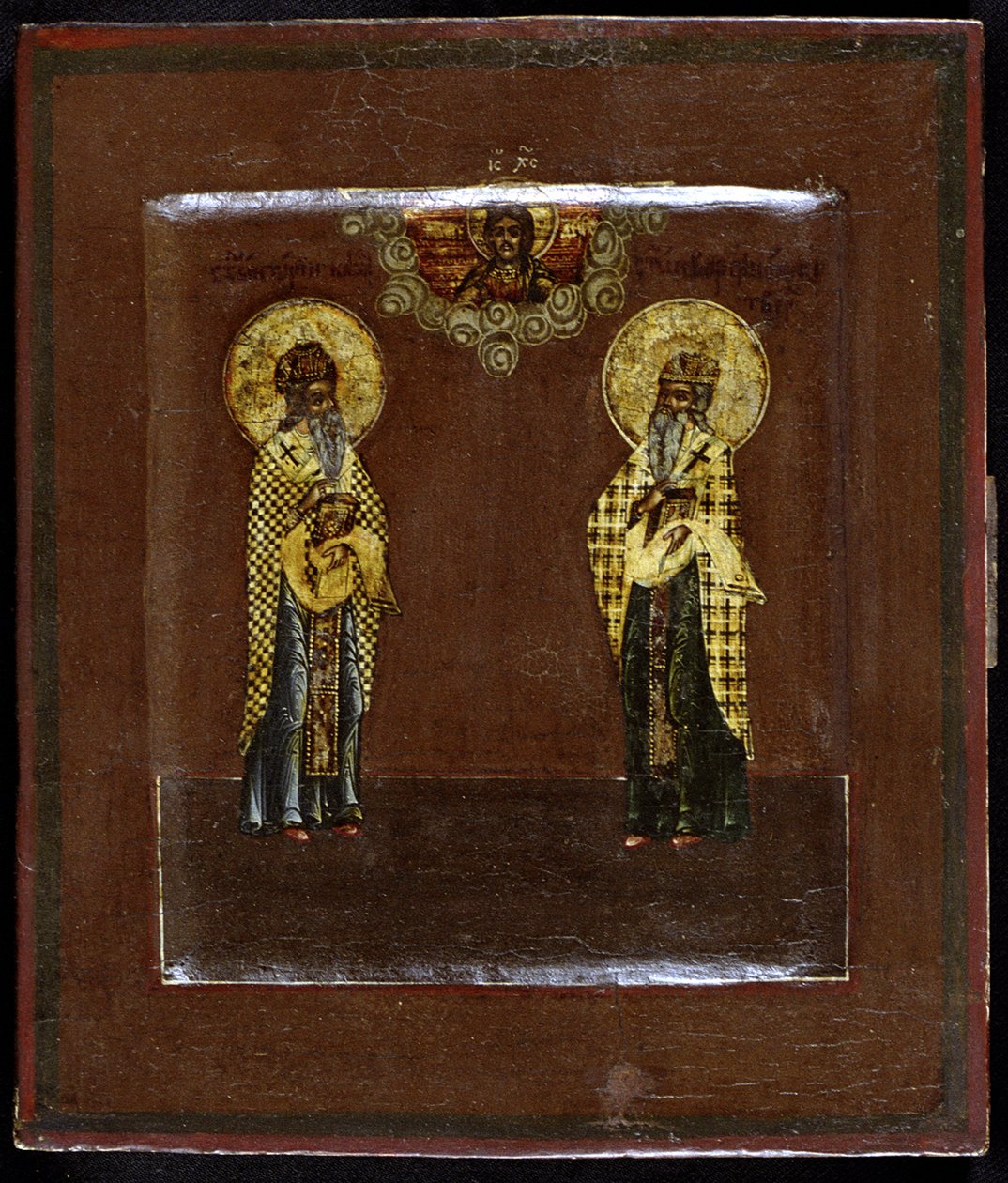 Pyhät Gurias Kazanista ja Varsonofius Tveristä, 1600-luku tekijältä Anonymous Russian icon painter