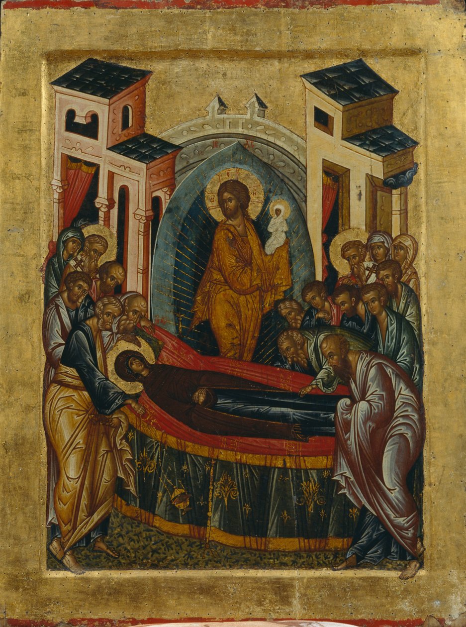 Neitsyen Dormition, 1497 tekijältä Anonymous Russian icon painter
