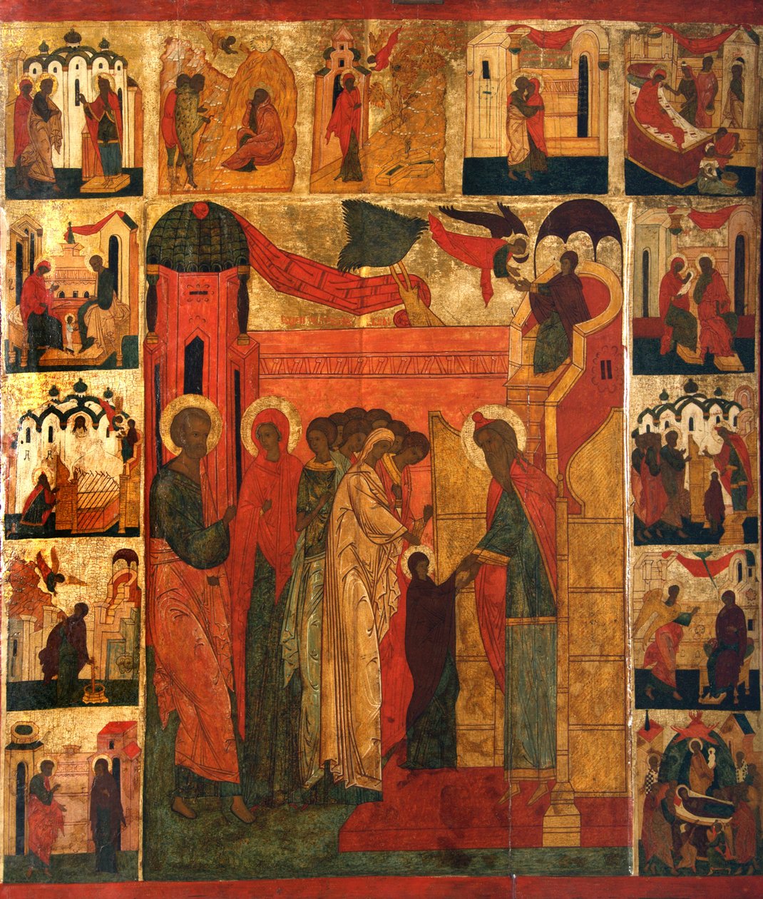 Pyhimmän Theotokosin pääsy temppeliin, 1500-luku tekijältä Anonymous Russian icon painter