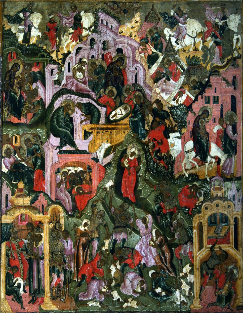 Kristuksen syntymä Pyhä yö, 1600-luvun toinen puoli. tekijältä Anonymous Russian icon painter