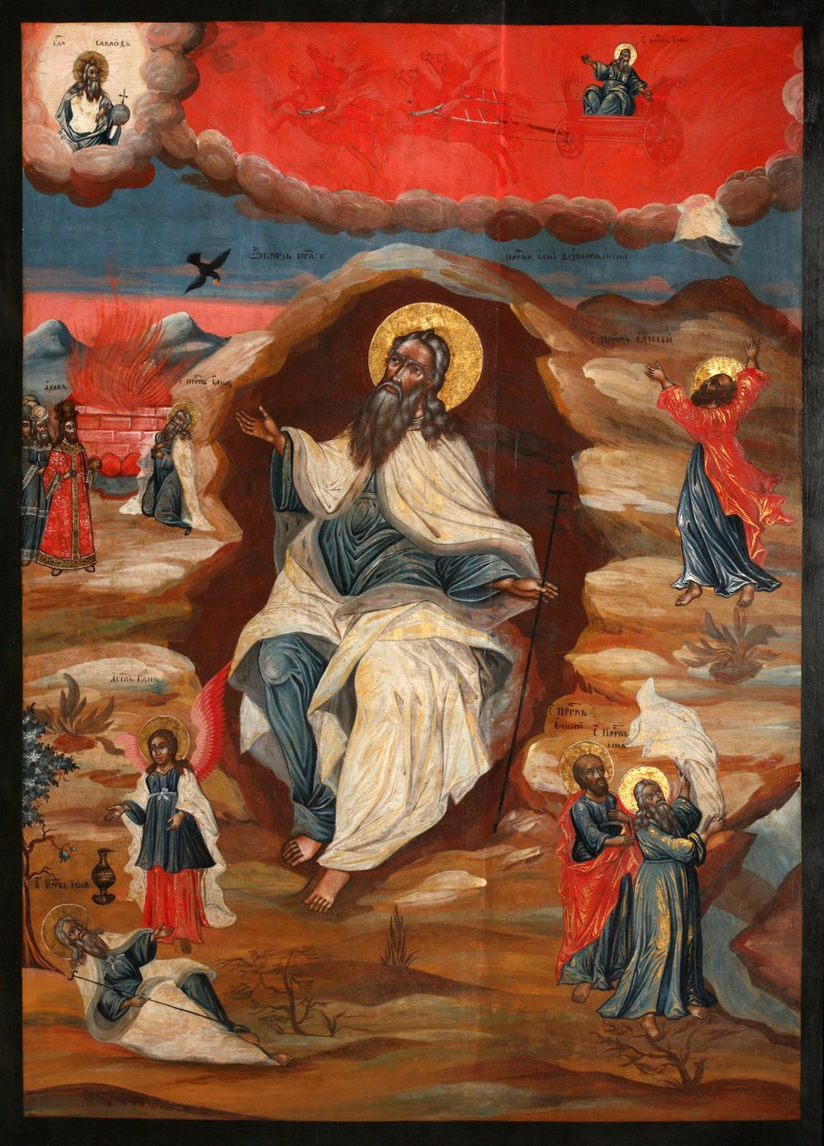 Profeetta Elia erämaassa, 1700-luvun loppu. tekijältä Anonymous Russian icon painter