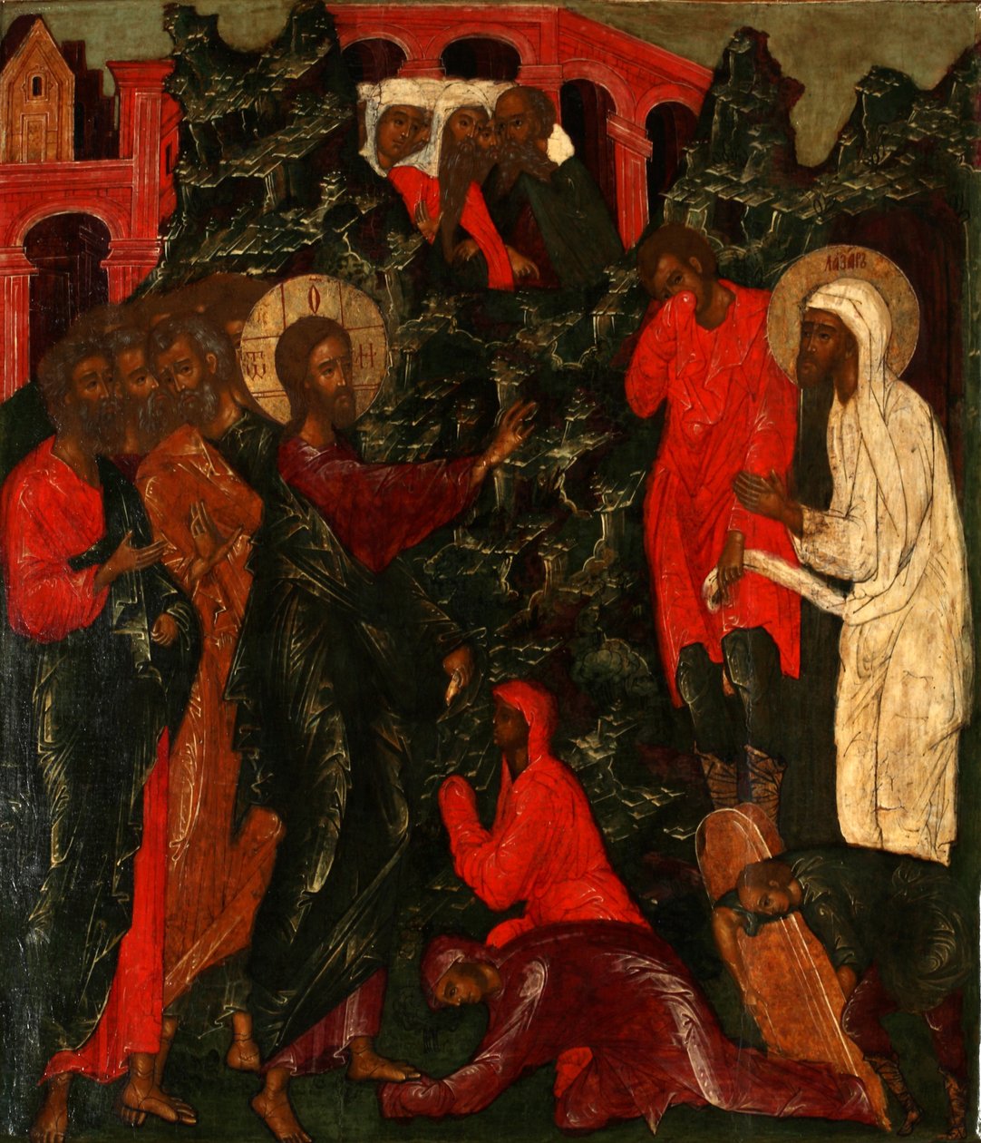 Lasaruksen herättäminen, 1660-luku tekijältä Anonymous Russian icon painter
