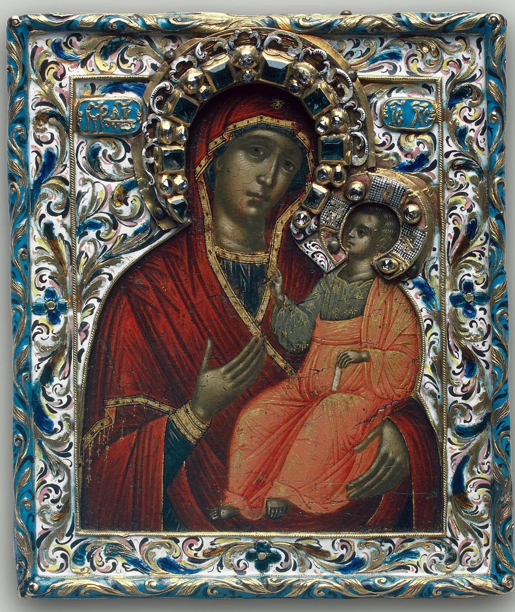 Tikhvinin Theotokos, 1600-luvun loppu tekijältä Anonymous Russian icon painter
