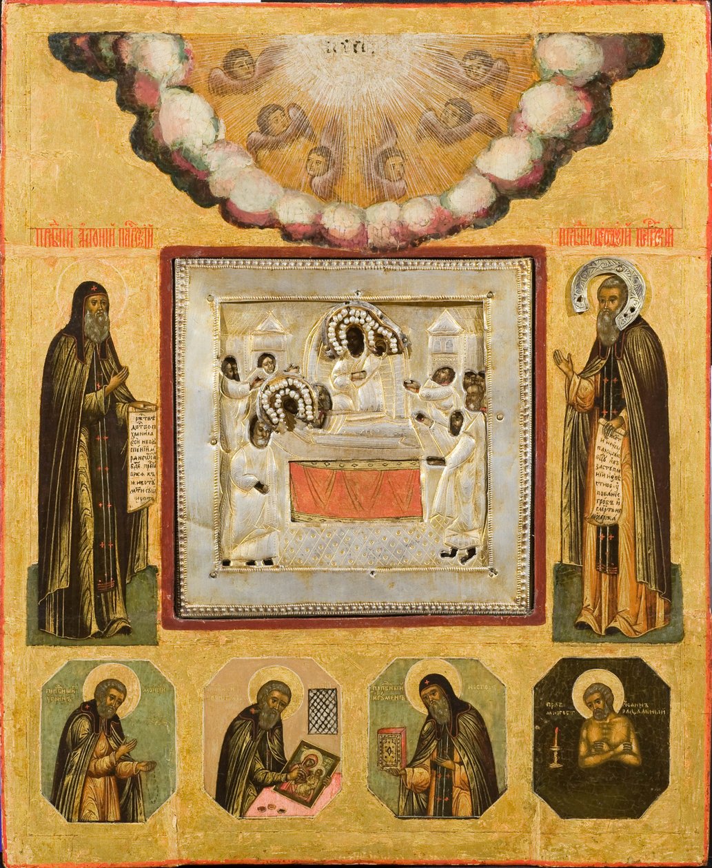 Luolien Anthony ja Theodosius, 1600-luku tekijältä Anonymous Russian icon painter