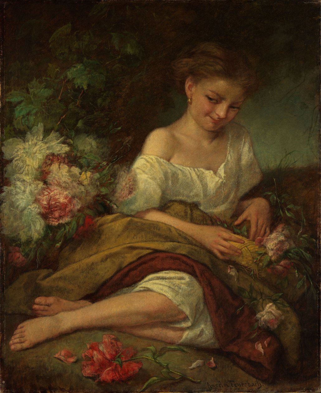 Kukkatyttö tekijältä Anselm Feuerbach