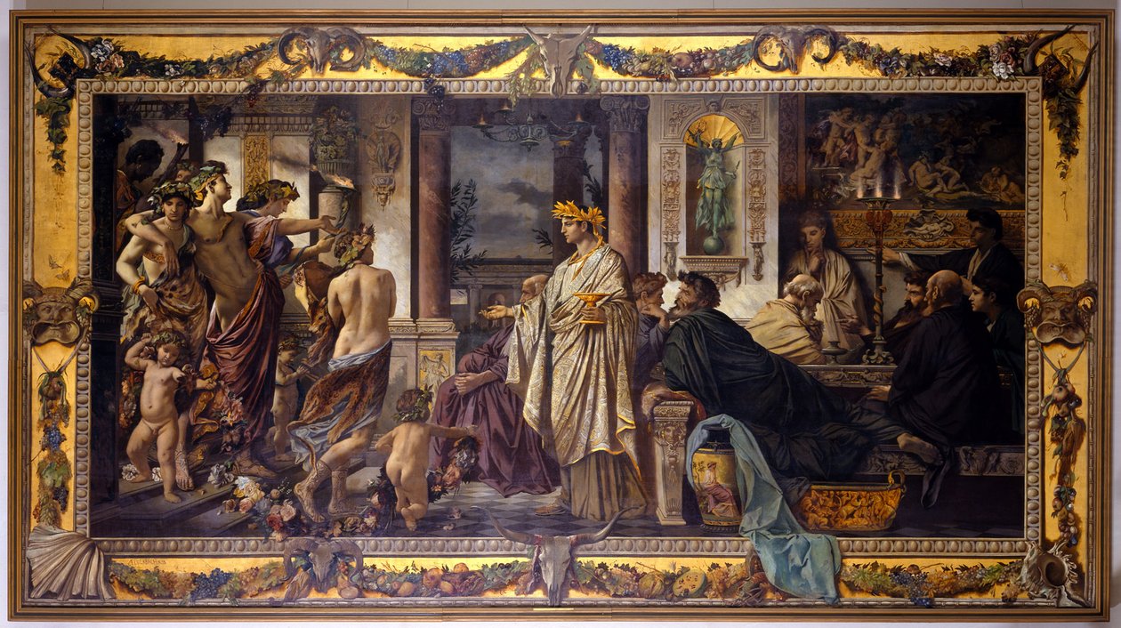 Juhla-ateria (Platonin mukaan), toinen versio tekijältä Anselm Feuerbach