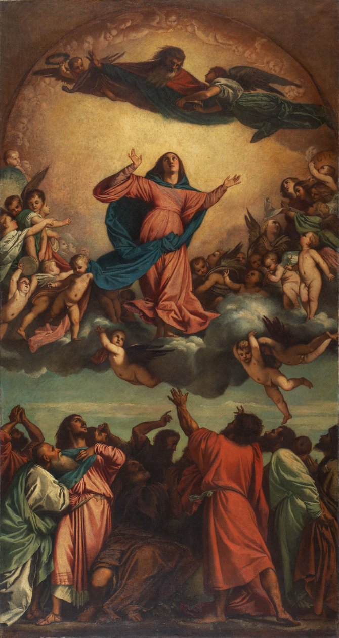 Neitsyt Marian taivaaseenastuminen tekijältä Anselm Feuerbach