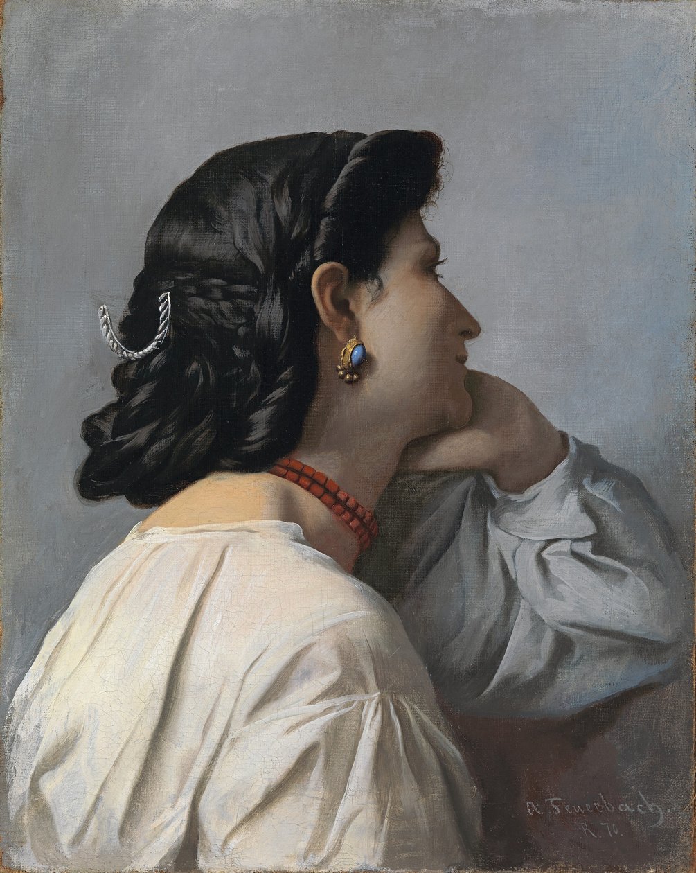 Iphigenia Head -tutkimus tekijältä Anselm Feuerbach
