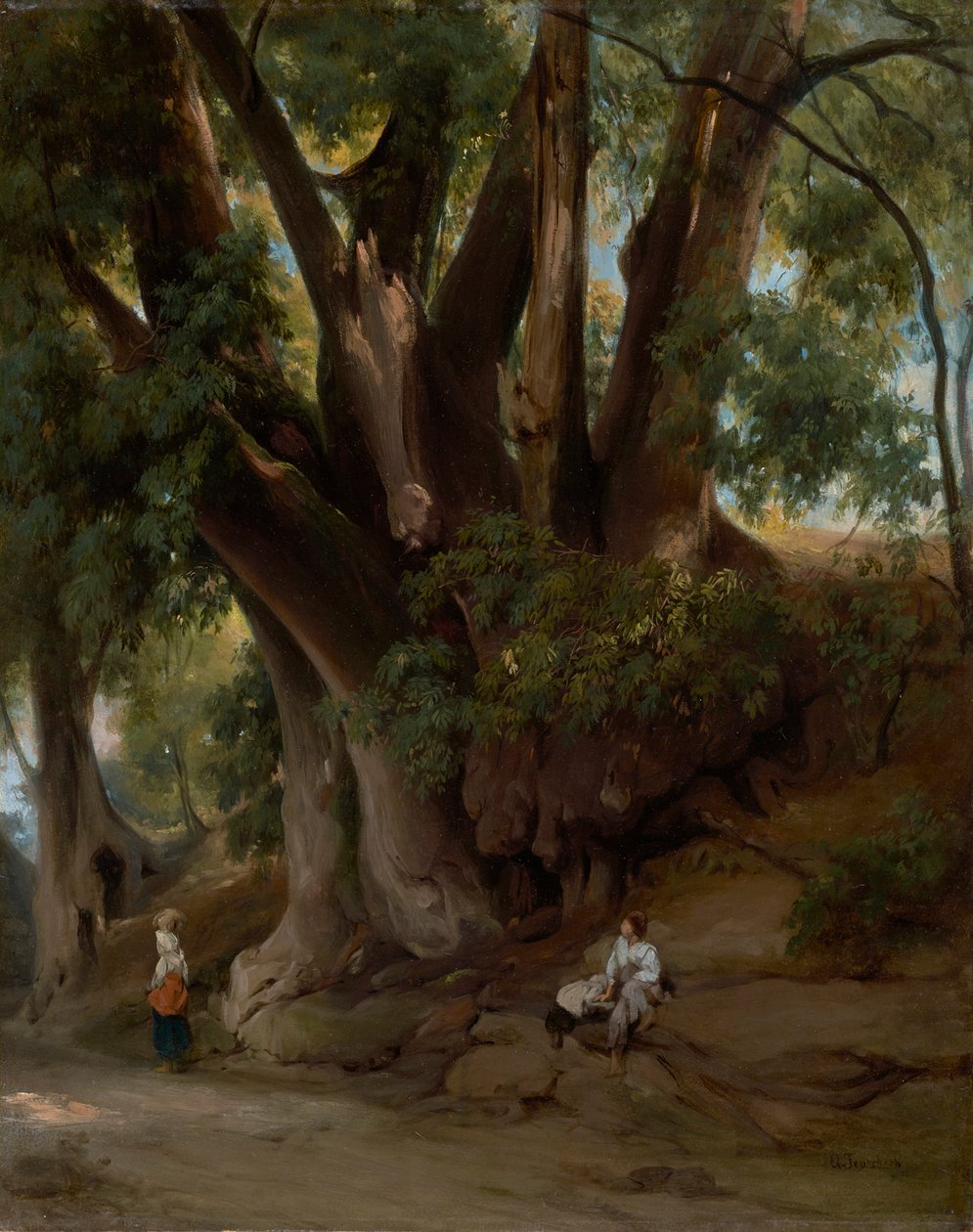 Italialainen puumaisema (tie Albanon lähellä) tekijältä Anselm Feuerbach