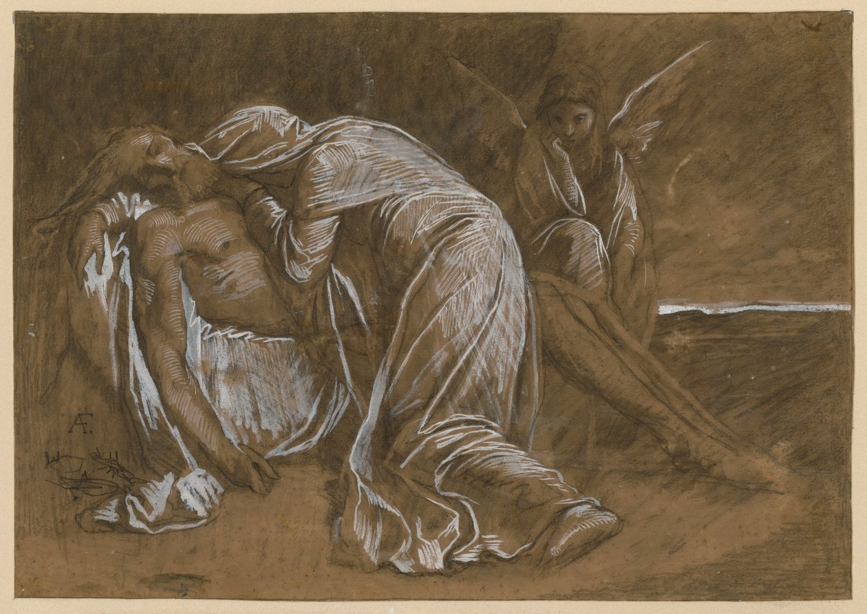 Itkevät naiset. Luonnos Pietà-teokseen tekijältä Anselm Feuerbach