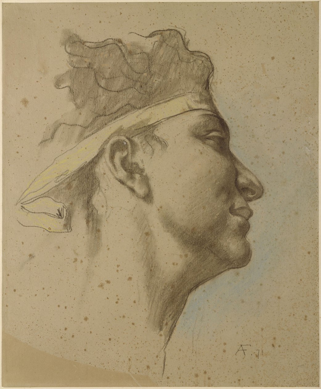 Alkibiadesin pää. Luonnos teokseen ”Platonin juhla-ateria” tekijältä Anselm Feuerbach