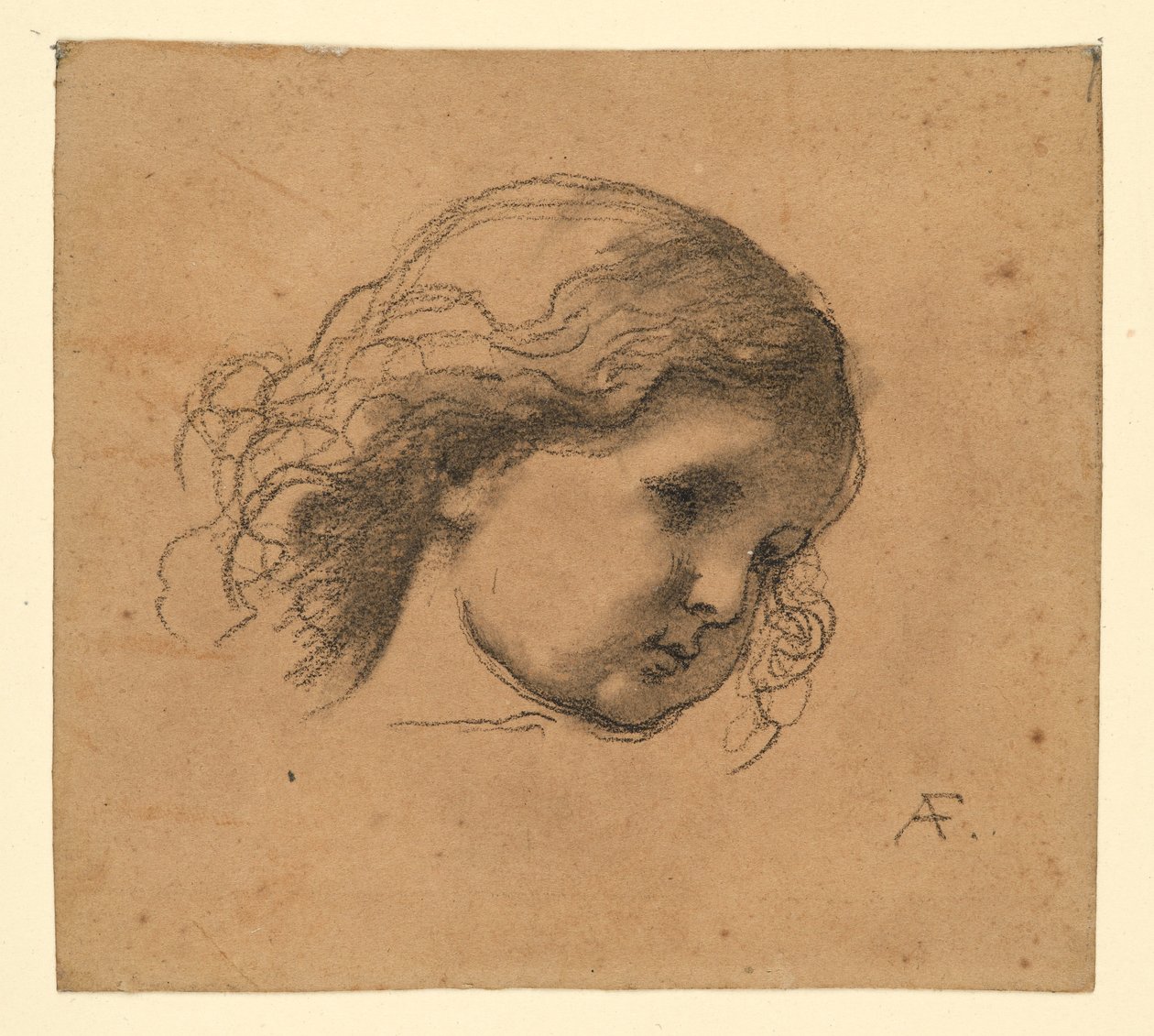 Lapsen kihara pää tekijältä Anselm Feuerbach
