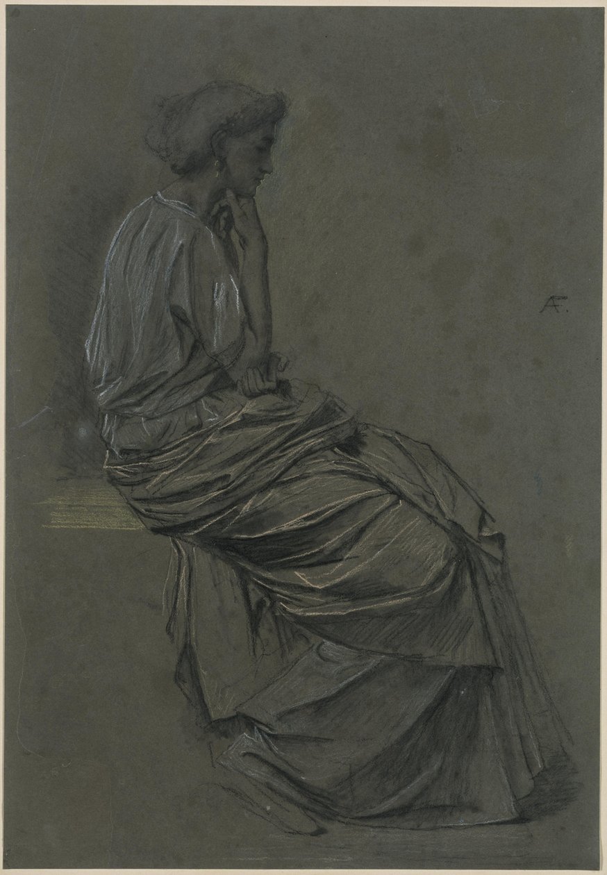 Istuva nainen tekijältä Anselm Feuerbach