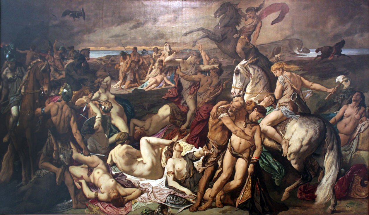 Amazonien taistelu (toinen versio) tekijältä Anselm Feuerbach