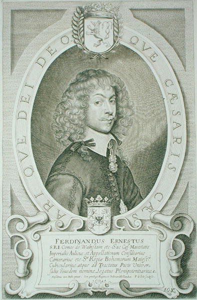 Ferdinand Ernst, kreivi Wallenstein, kirjasta "Portraits des Hommes Illustres", kaiverrus Petrus de Iode, julkaistu 1706 (kaiverrus) tekijältä Anselmus van (after) Hulle