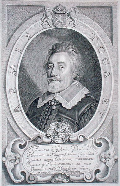Frans van Donia (d.1651) teoksesta "Portraits des Hommes Illustres", kaiverrus Petrus de Iode, julkaistu 1706 (kaiverrus) tekijältä Anselmus van (after) Hulle
